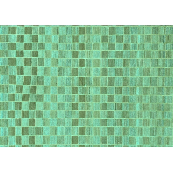 Ahgly Company Indoor Rectangle Solid Turquoise Blue Modern Area Rugs, 2' x 3'