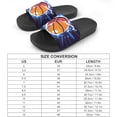 thumbnail image 2 of GZHJMY Stylish Slides for Women Men, Basketball on Fire, with A Dynamic Dark Soft Flexible Slip-on Sandals Slippers, 2 of 7