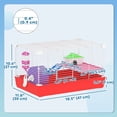 thumbnail image 3 of PawHut Cage pour Hamster de 18,5 Po avec Roue d'Exercice et Gourdes pour Bouteille d'Eau Rouge, 3 of 10