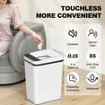 thumbnail image 3 of Riousery 2-Pack Touchless Bathroom Trash Can, 3.5-Gallon Slim Automatic Motion Sensor Garbage Can with Lid, White, 3 of 7