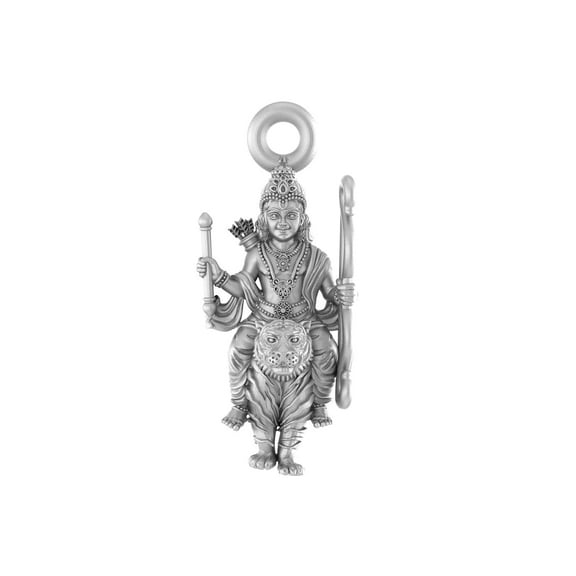 Sterling Silver (92.5% purity) God Kartikeya Pendant for Men & Women Pure Silver Lord Locket for Good Health & Wealth INCLUDING Silver Chain