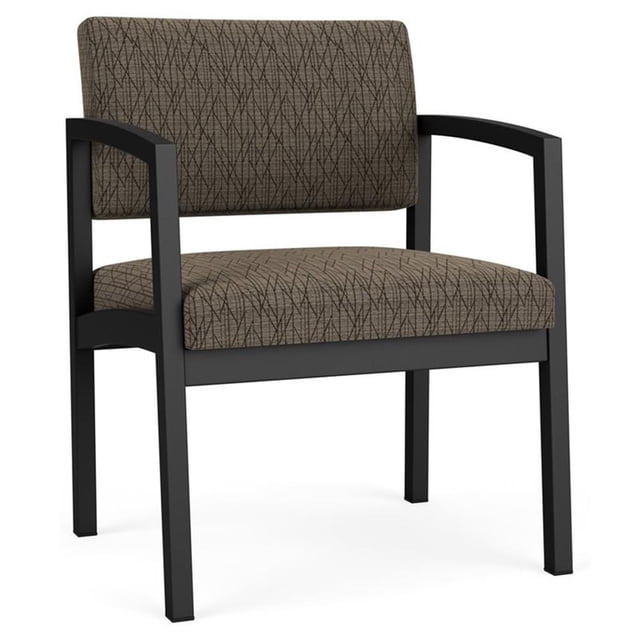 Lenox Fauteuil d'Appoint Surdimensionné en Acier pour Réception / Acier Noir / Brun