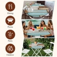 thumbnail image 7 of Blue Brown Vintage Round Tablecloth, Fitted Table Cover with Elastic for 36"-44" Round Tables, Retro Farmhouse Elegant Pastoral Table Cloth Outdoor Indoor Dinning Party Waterproof Tablecloths, 7 of 7