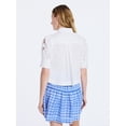 thumbnail image 3 of Free Assembly Women's and Women's Plus Cotton Eyelet Button Front Shirt with Short Sleeves, Sizes XS-4X, 3 of 5