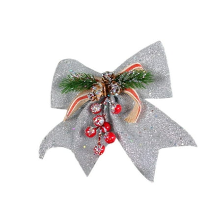 

Huaai Bow Decoration Gold Powder Bow Holiday Window Decoration Supplies Pendant Silver