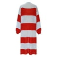 thumbnail image 6 of Womens Long Cardigan Lightweight Color Block Open Front Sweater Long -Sleeve Casual Loose Knitted Top Coats (Red XL), 6 of 6