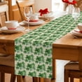 thumbnail image 5 of St Patricks Day Table Runner 90 Inches, Spring Green Shamrock on Linen Bed Runner Dresser Scarves Tabletop for Indoor Outdoor Parties/Ceremony/Banquet, 13" x 90", 5 of 8