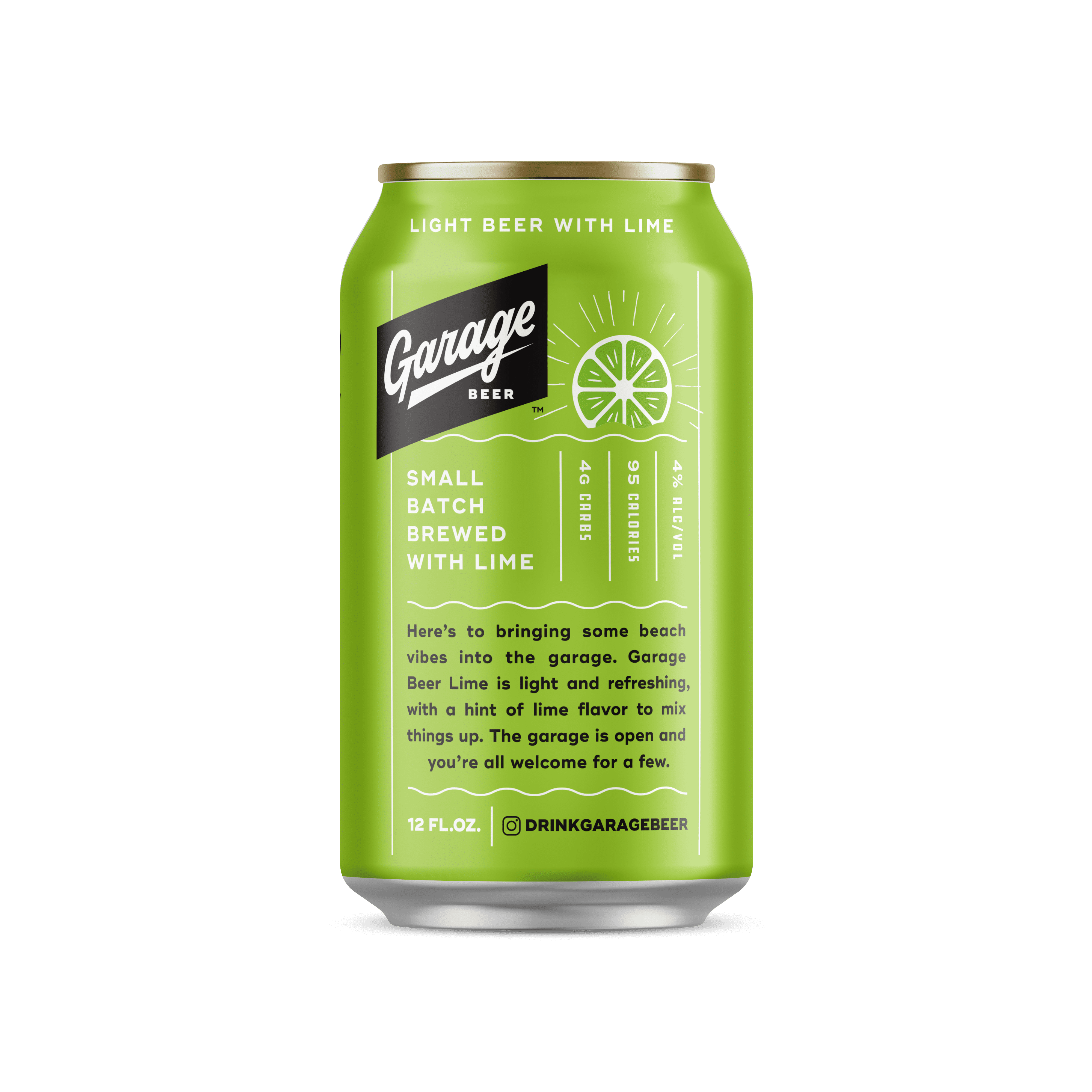 Garage Beer Lime 12 pack 12 fl oz Cans, 4% ABV