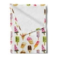 thumbnail image 2 of Ice Cream Soft Flannel Fleece Throw Blanket, Watercolor Pattern with Different Products Choc Ice Freshness Enjoyment, Cozy Plush for Indoor and Outdoor Use, 50" x 70", Multicolor, by Ambesonne, 2 of 5