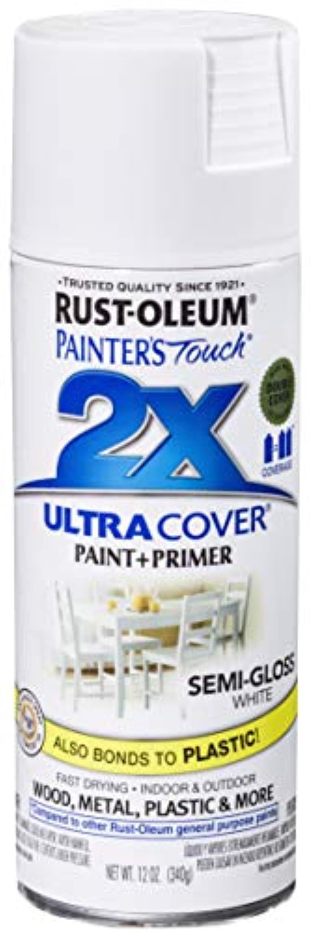 Rust Oleum 249060 Painter s Touch 2X Ultra Cover 12 Oz Semi Gloss White