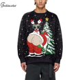 thumbnail image 2 of Sudadera de gran tamaño con estampado de Papá Noel para hombre, jerséis de Navidad feos, ropa de calle Harajuku, ropa de otoño e invierno, 2 of 4