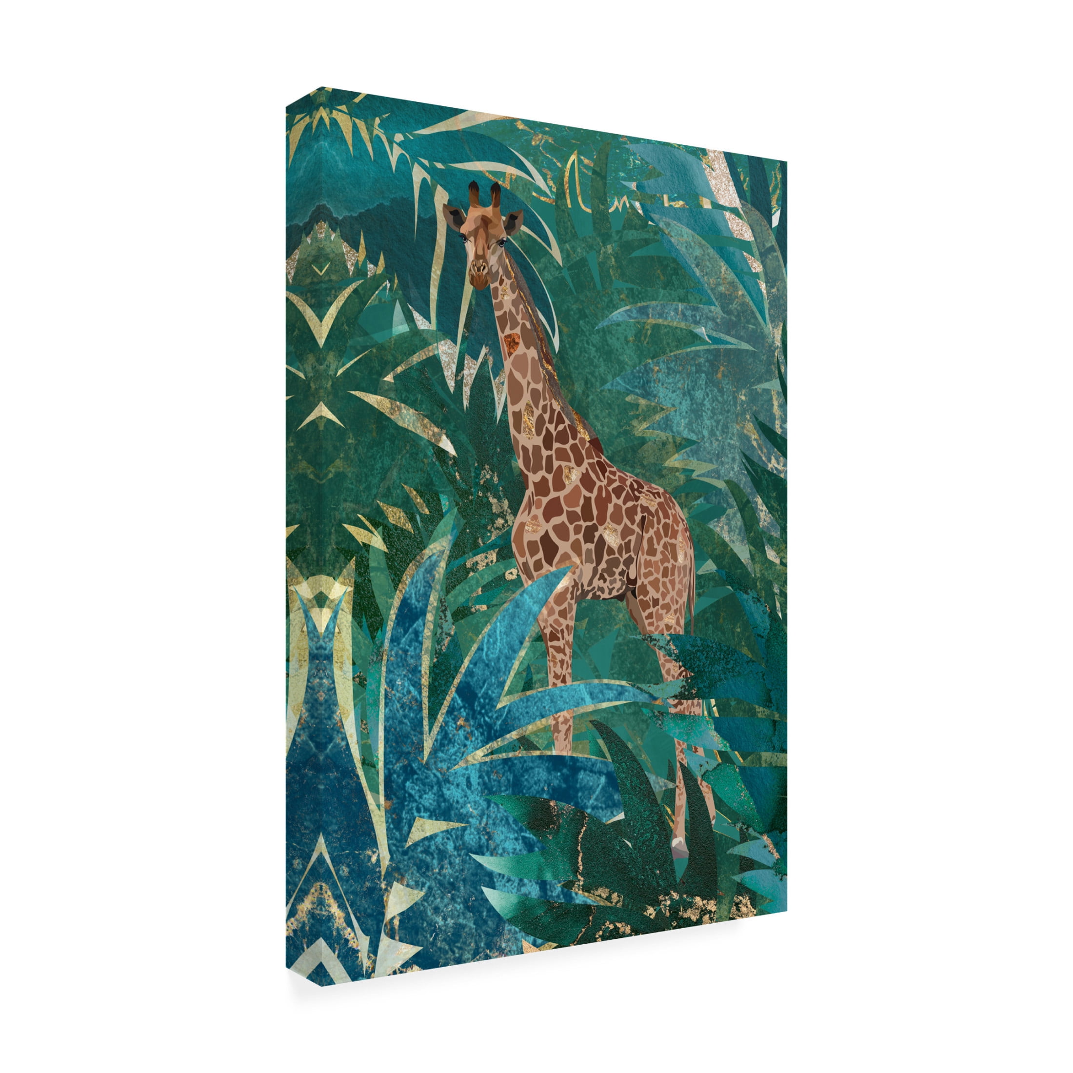 Trademark Fine Art Sarah Manovski Giraffe in the jungle Canvas Wall Art