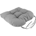thumbnail image 3 of Everything Comfy Gray Indoor / Outdoor Seat Cushion Patio D Cushion 20" x 20", 2 Tie Backs, 3 of 5