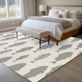 thumbnail image 4 of Abstract Art Fish Grey Area Rugs 5'x8', Washable Small Throw Rugs for Classroom Bedroom, Coastal Ocean Summer Linen Texture Indoor Outdoor Rug Non-Slip Low Pile Carpet Runner Reversible Floor Mats, 4 of 8