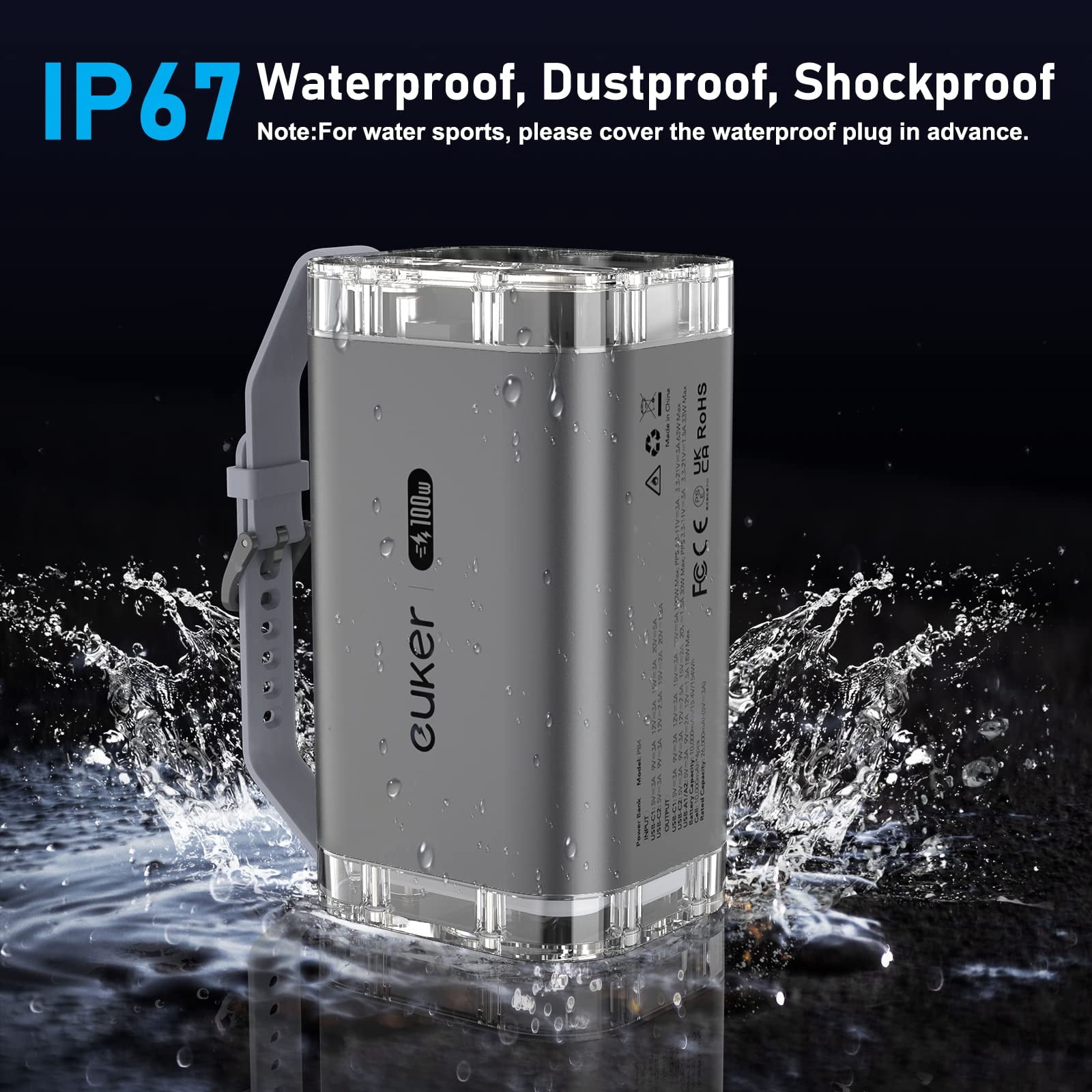 TROPOW 40000mA Power Bank 100W Laptop Portable Charger 4 Ports, with LED Lights and See-Through IPS Screen, Power Station Battery Pack for iPhone 14/13 Series, Samsung, MacBook, Dell, ipad,etc