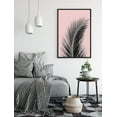 thumbnail image 2 of PixonSign Framed Canvas Print Wall Art Palm Leaf Over Pink Background Botanical Wilderness Photography Realism Minimalist Relax/Calm Duotone for Living Room, Bedroom, Office - 24"x36" Black, 2 of 5