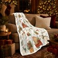 thumbnail image 3 of Farm Animals with Barn and Christmas Greenery, Rustic Holiday Style for Farm Lovers and Christmas Gift, Cozy Flannel Blanket for Living Room and Bedroom, Home Decor, 3 of 9