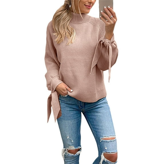 Seyurigaoka Women Knit Turtleneck Sweater Shirts Casual Loose Solid Color Long Sleeves Pullover Knitwear Tops Streetwear