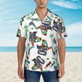 thumbnail image 4 of Fotbe Dinosaur On Excavator2 Hawaiian Shirt For Men Unisex Summer Beach Casual Short Sleeve Cotton Linen Button Down Shirts-Medium, 4 of 9