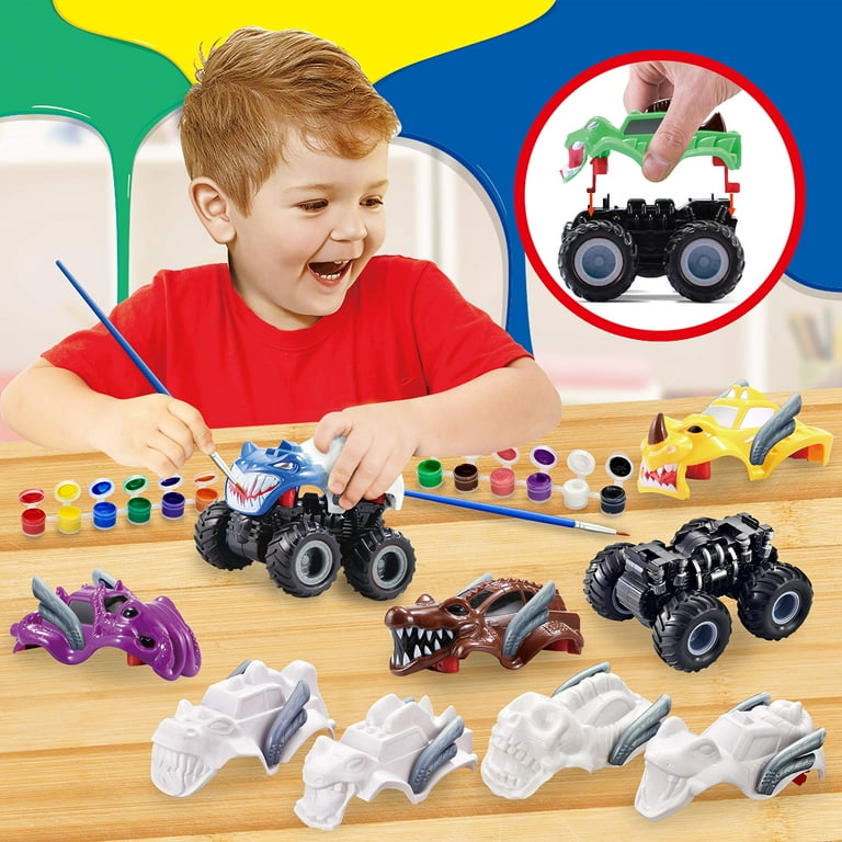 JOYIN Kids Craft Kit Build & Paint Your Own Monster Car Art & Craft Kit DIY  Toy Set Make Your Own Monster Friction Powered Truck, Christmas Gifts for 