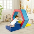thumbnail image 2 of Costway 3 PCS Baby Foam Climbing Blocks with Ball Pit Triangle Stair 100 Ocean Balls Multicolor, 2 of 10