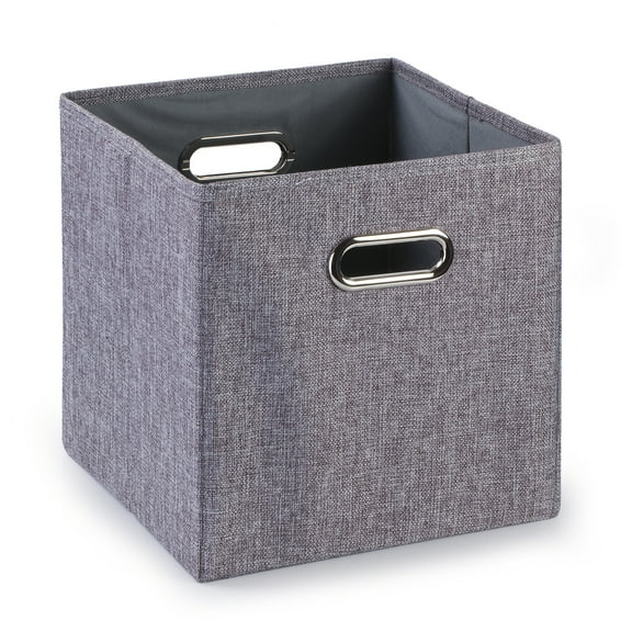 Enova Home Light Grey Fabric Storage Bins With Handles (Set of 4)