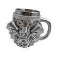 thumbnail image 2 of Taza de café con asa en forma de motor, regalo para amantes de los coches, acero inoxidable y resina únicos. V8 L, 2 of 8