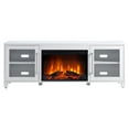 thumbnail image 3 of Evelyn&Zoe Quincy Rectangular TV Stand with 26" Log Fireplace for TV's up to 75", White, 3 of 14