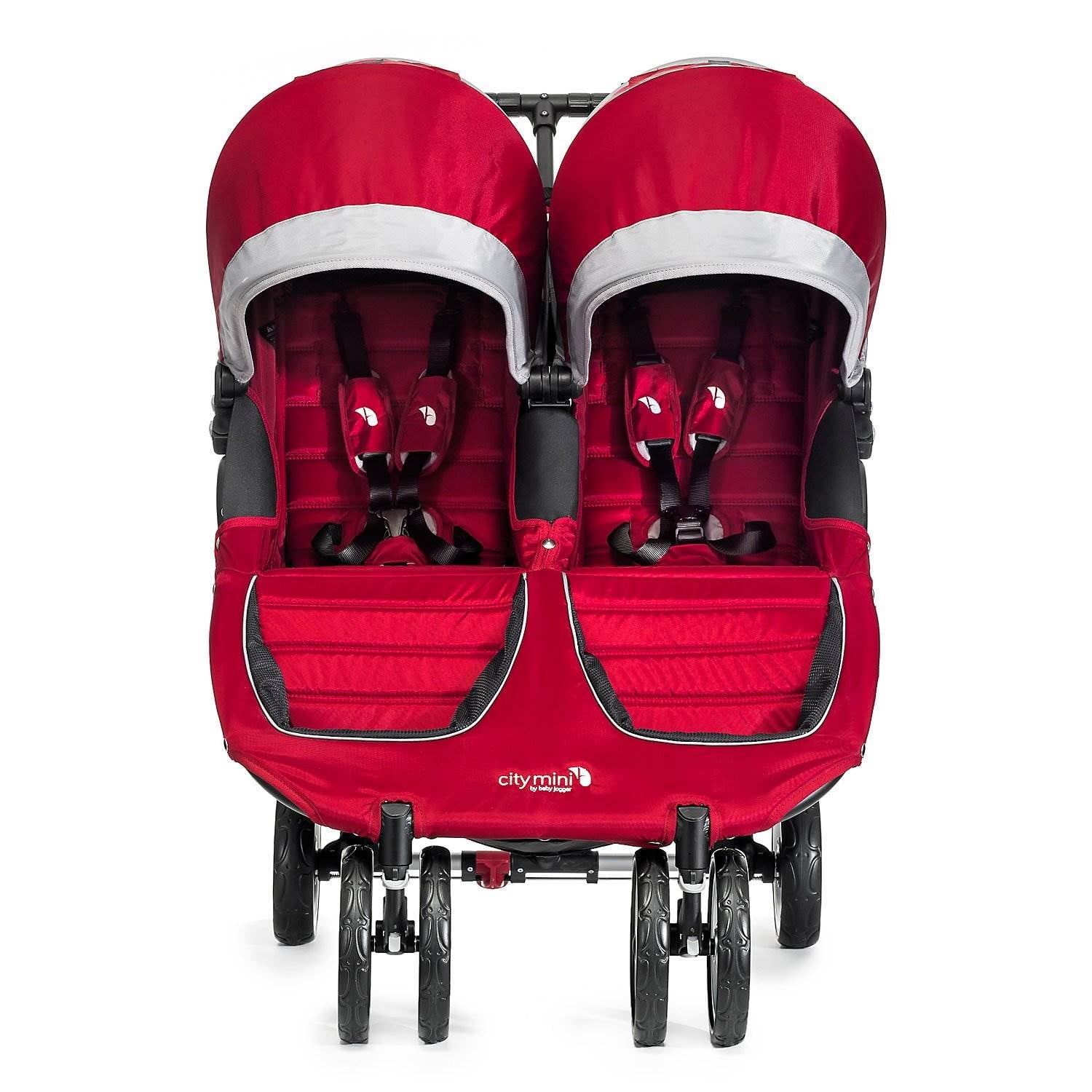 City mini double sales stroller red