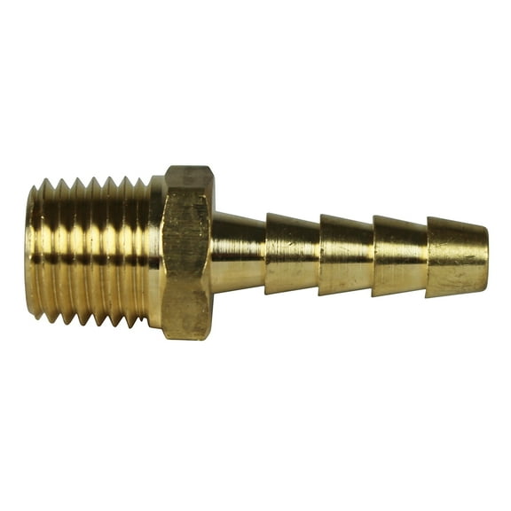 1/4" x 1/4" Hose ID x Male NPTF Hose Barb Rigid Male Adapter Solid Brass Fitting