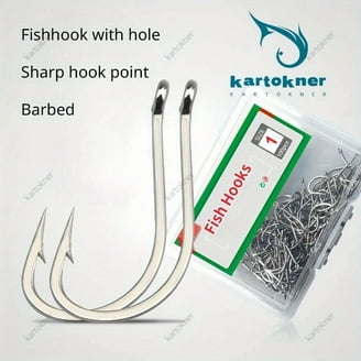 OCEAN CAT Stainless Steel Barbed Circle Fishing Hooks - Offset Point, Saltwater, Sizes 4/0 To 8/0, 10 Pack