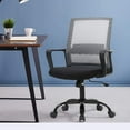 thumbnail image 7 of Home Office Desk Chair Mesh Computer Chair Adjustable Mid-Back Office Chair Back Support Rolling Swivel Task Chair with Arms and Lumbar Support for Adults, Gray, 7 of 7