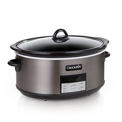 Crock Pot 8 Quart Programmable Slow Cooker, Black Stainless Steel SCCPVFC800DS