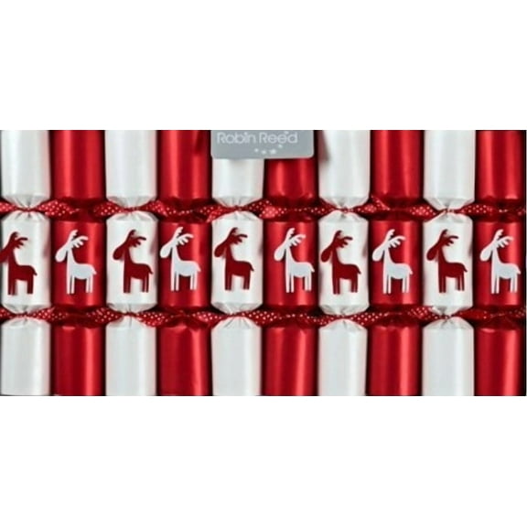 Robin Reed 10-Piece Christmoose Traditional English Christmas Crackers, Reindeer Design