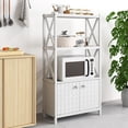thumbnail image 3 of Giantex Bathroom Floor Cabinet, Modern Storage Cabinet, Storage Organizer, White, 3 of 9
