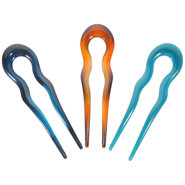 Horquillas para el cabello en forma de U, horquillas francesas para el cabello, palitos para moño, pasador para moño, accesorios para el cabello Updo para mujer, 3 uds.