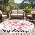 thumbnail image 5 of Welcome Round Area&nbsp;Rug 5ft Spring Watercolor Gradient Pink Cherry Blossom Flowers Butterfly Non-Slip&nbsp;Washable Circle Rugs Soft Felt Indoor Floor Mat for Bedroom Kitchen Living Room Bathroom, 5 of 9