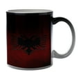 thumbnail image 1 of KuzmarK Black Heat Morph Color Changing Coffee Cup Mug 11 Ounce - Albanian Flag Modern, 1 of 2