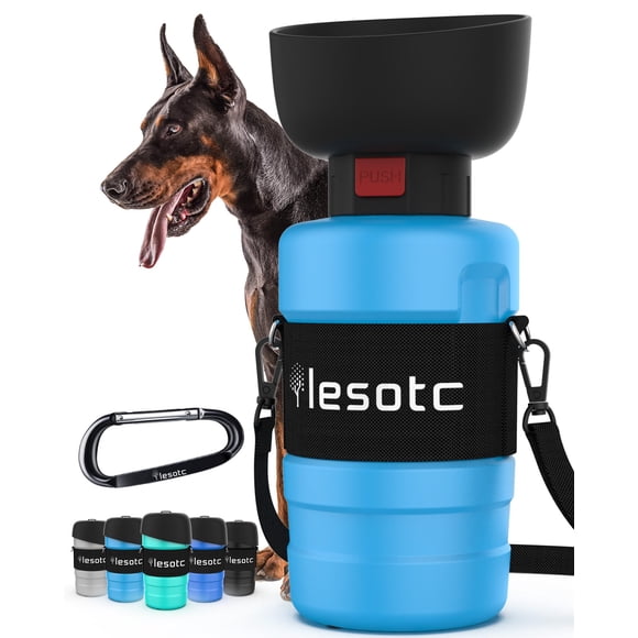 Botella de agua para perros lesotc, dispensador portátil de 800 ml para viajes
