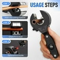 thumbnail image 2 of Ratchet-Type Pipe Cutter, One-Hand Fast Pipe Cutting Tool, Tubing Copper Cutter Tool Hand Cutters Hose Rigid Plastic Exhaust PVC Stainless Steel, 2 in 1 Close Quarters Tube Compact, 2 of 8