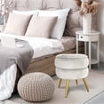 thumbnail image 5 of Top Sun USA Round Shape Velvet Metal Leg Foot Stool Ottoman Green, 5 of 5