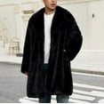 thumbnail image 6 of safuny Warm Faux Fur Long Sleeve Jacket Men Stylish Turn Down Collar Casual Outerwear Daily Wear able Soft Fabric Fashionable Black L, 6 of 9