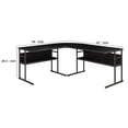 thumbnail image 5 of Benjara L Shape Desk with Tiltable Top and Metal Frame, Black, 5 of 5
