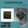 thumbnail image 4 of 14.5" Square Modern Abstract Metal Wall Art Home Décor with Swirl Design - Metallic Black, 4 of 5