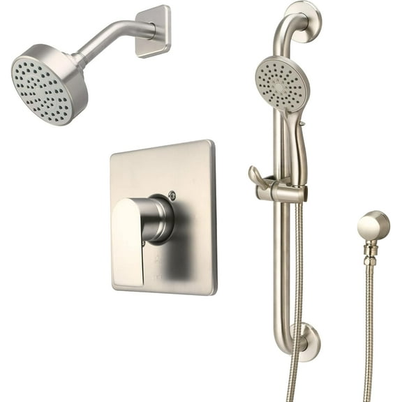 Single Handle Shower Trim Set W/Handheld PVD Brushed Nickel