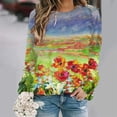 thumbnail image 2 of Nueva camiseta de manga larga con estampado gráfico de pintura al óleo para mujer, camiseta larga de calle con cuello redondo, camiseta holgada Y2k, 2 of 5