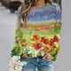 thumbnail image 2 of Nueva camiseta de manga larga con estampado gráfico de pintura al óleo para mujer, camiseta larga de calle con cuello redondo, camiseta holgada Y2k, 2 of 5