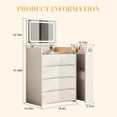 thumbnail image 4 of 3-in-1 Flip Mirror Vanity Desk with Lights - White Makeup Table with Stool, 4 of 10
