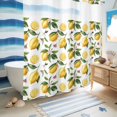 thumbnail image 5 of No Hook Shower Curtain with Built-in Rings - Vintage Lemon Summer Floral Washable Waterproof Fabric Bathroom Curtains for Hotel,Rentals, 72 X 78 Inch Long , Yellow Green White, 5 of 9