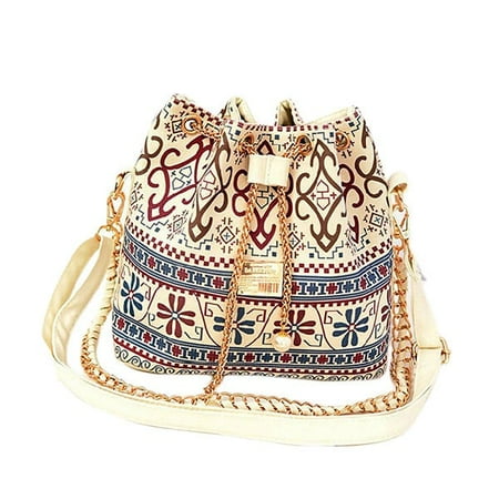 Women's White Linen Crossbody Hobo Handbag